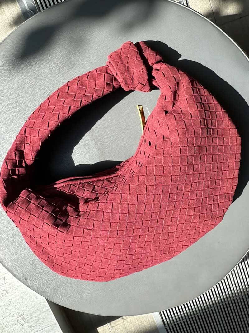 The Elara Woven Suede Tote