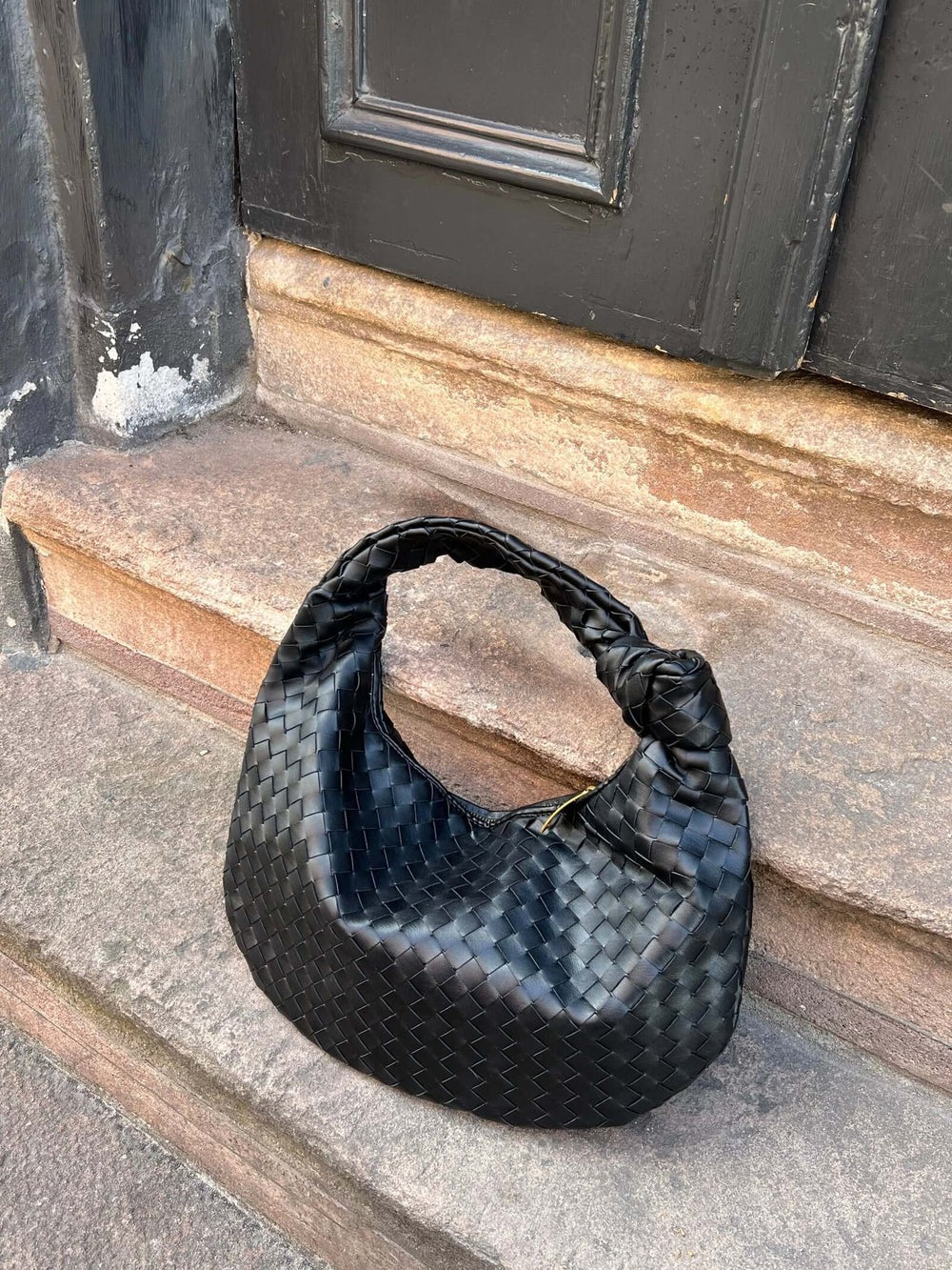 The Elara Woven Suede Tote