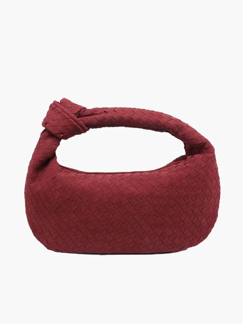 The Elara Woven Suede Tote