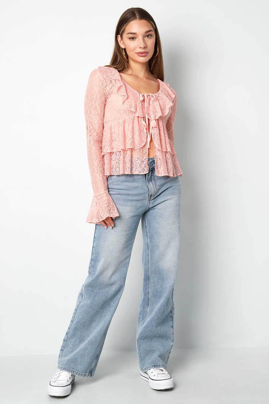 The Emilia Lace Ruffle Top