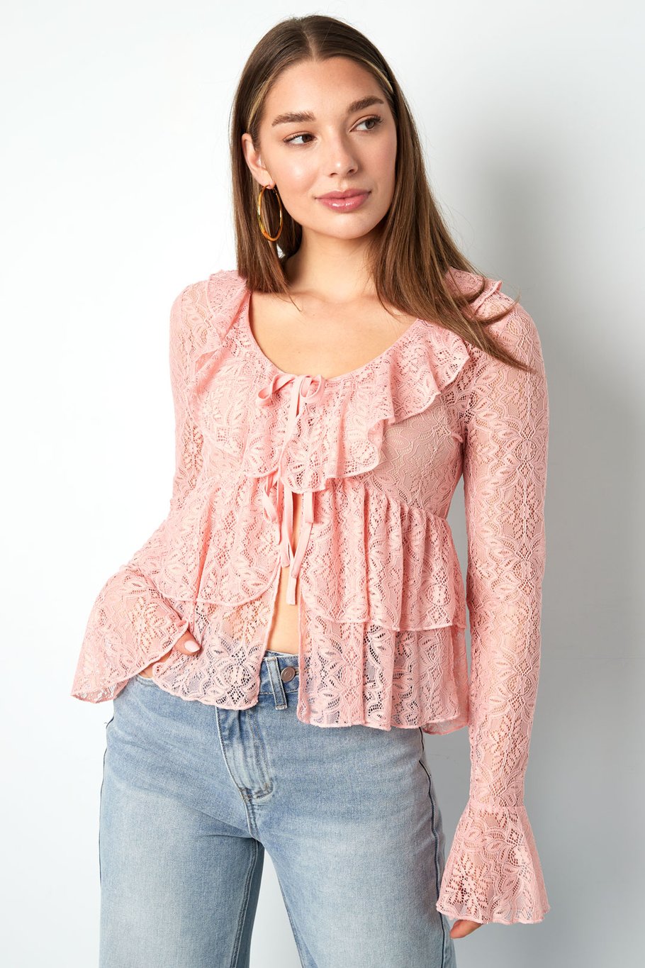 The Emilia Lace Ruffle Top
