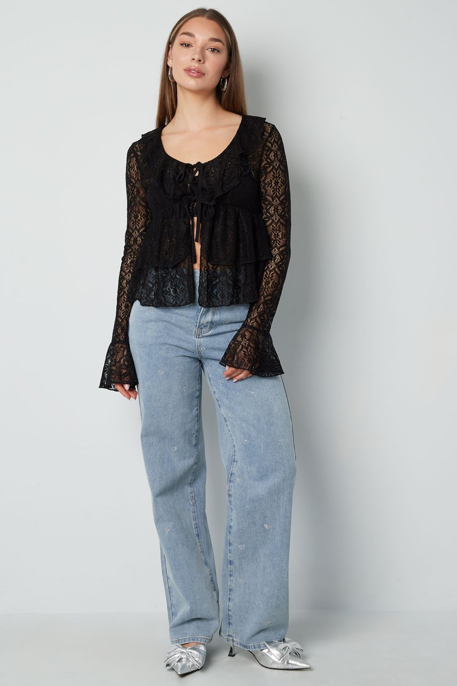 The Emilia Lace Ruffle Top