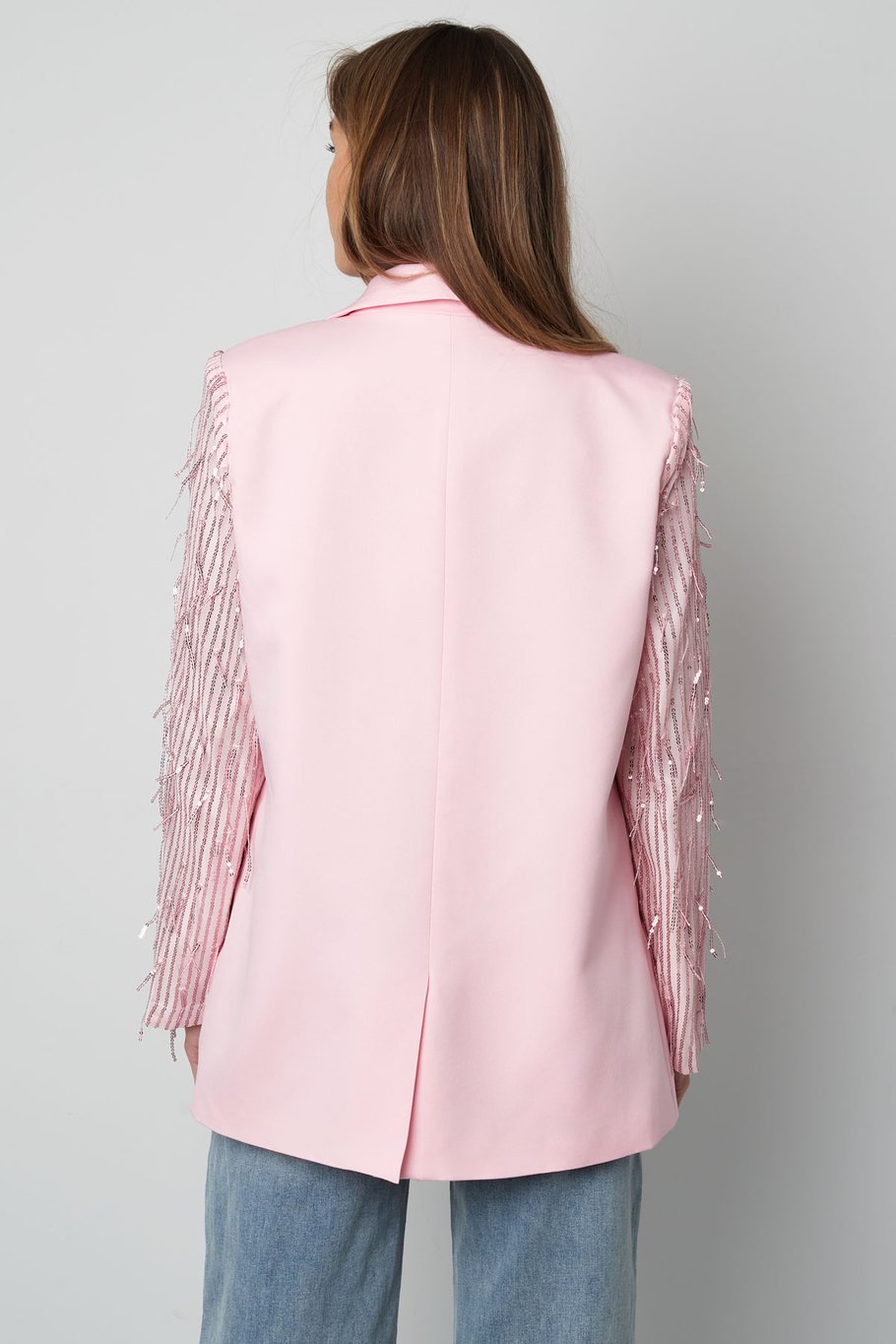 The Heidi Glitter-Sleeve Blazer