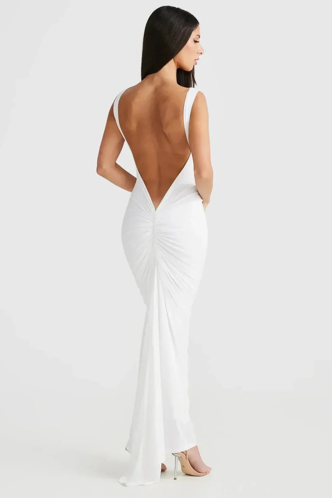 The Juliana Backless Pleated Gown
