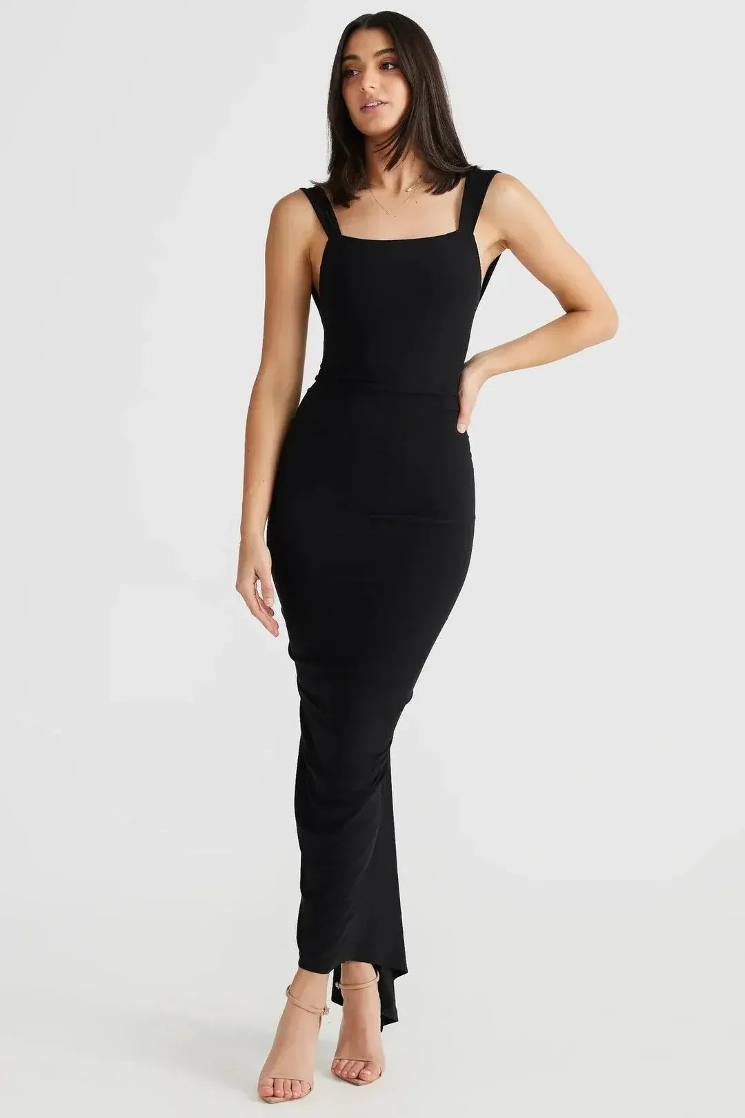 The Juliana Backless Pleated Gown