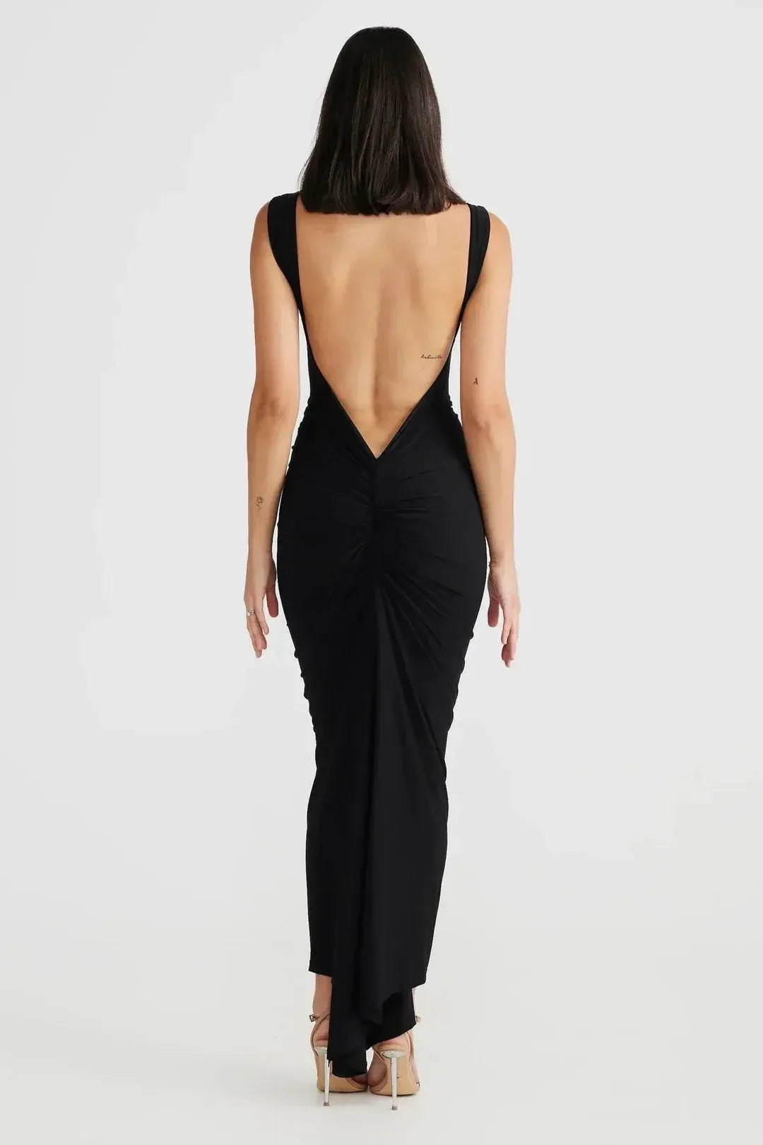 The Juliana Backless Pleated Gown
