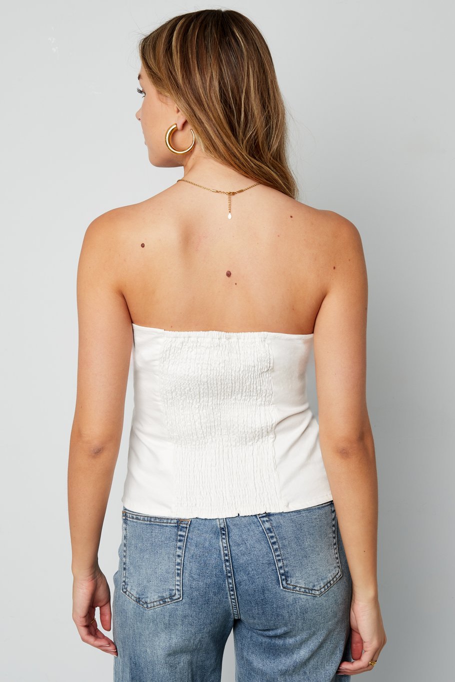 The Lauren Denim Lace Tube Top