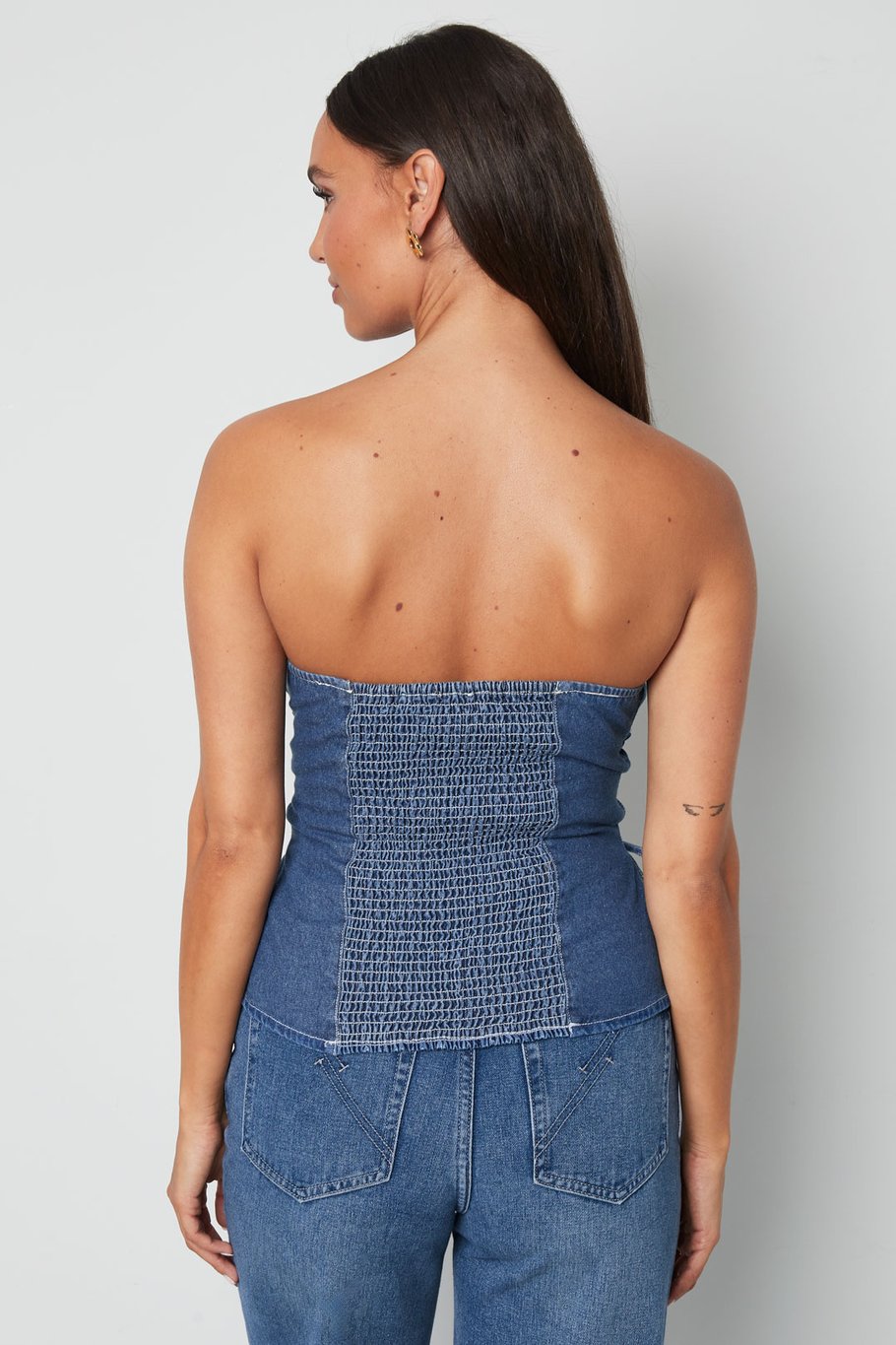 The London Denim Lace Tube Top